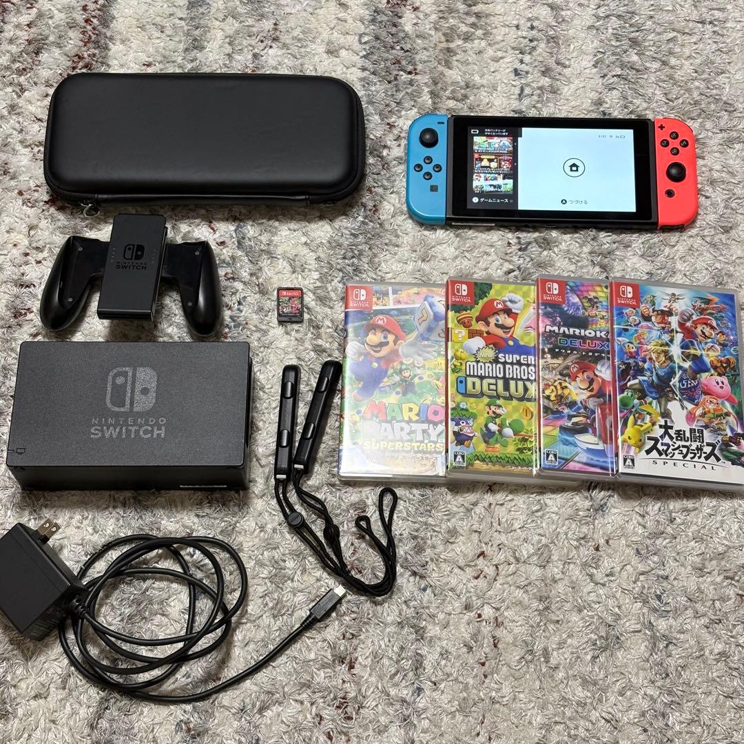 Nintendo Switch 本体 + 人気ソフト5本+周辺機器セット