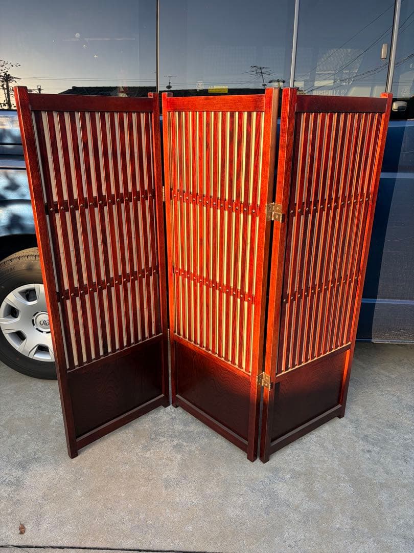 花梨　木製　パーテーション　家具　レトロ　アンティーク