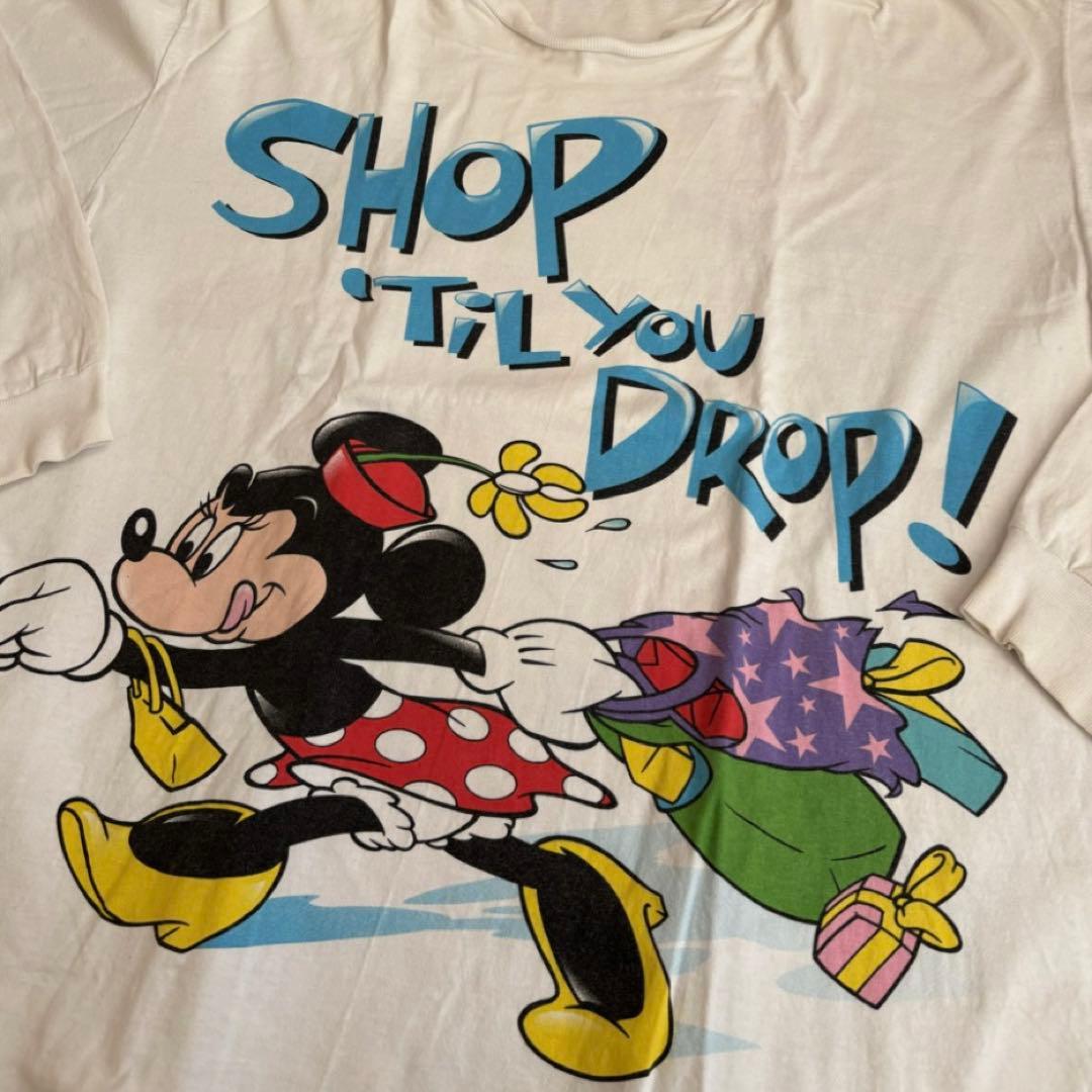 90s disney vintageミッキー ミニー 両面 ロンT