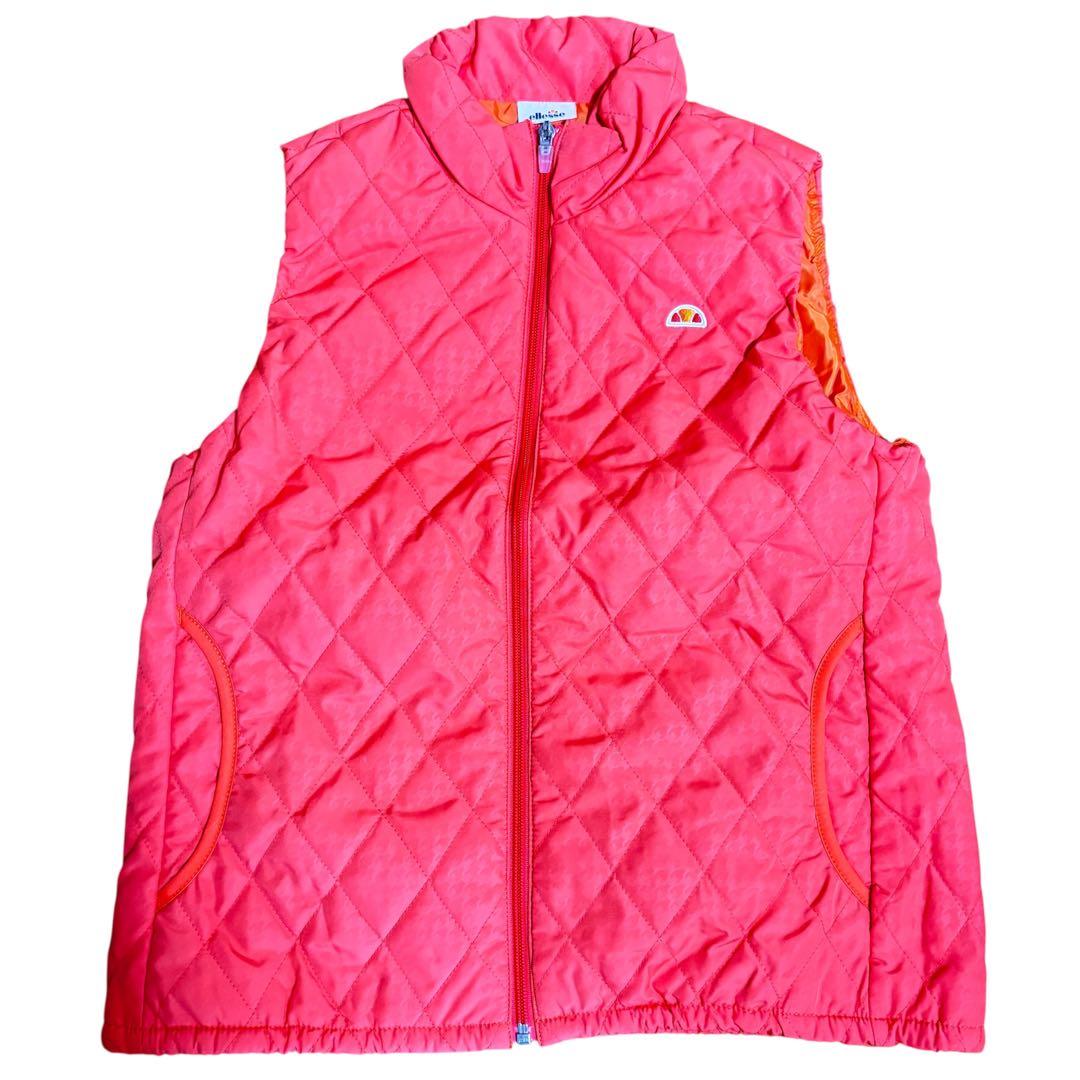 ellesseエレッセオレンジキルティングベスト Mサイズ