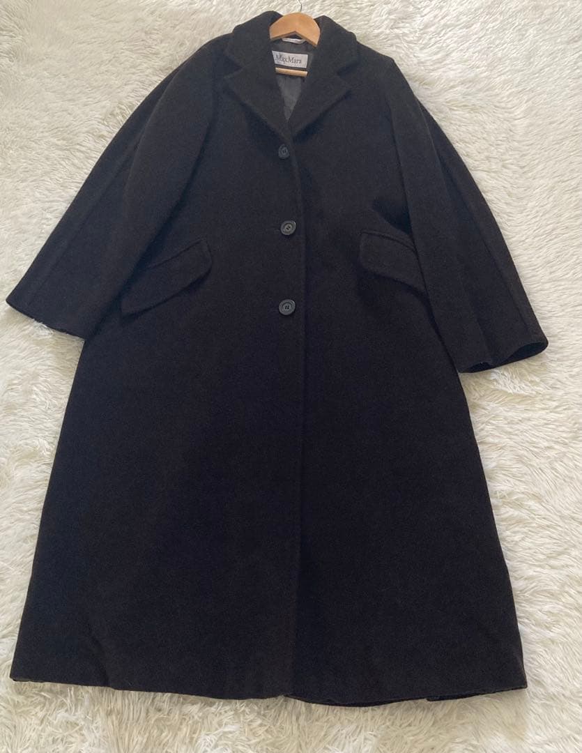MAX Mara 白タグ　ダークブラウン チェスターコート 40