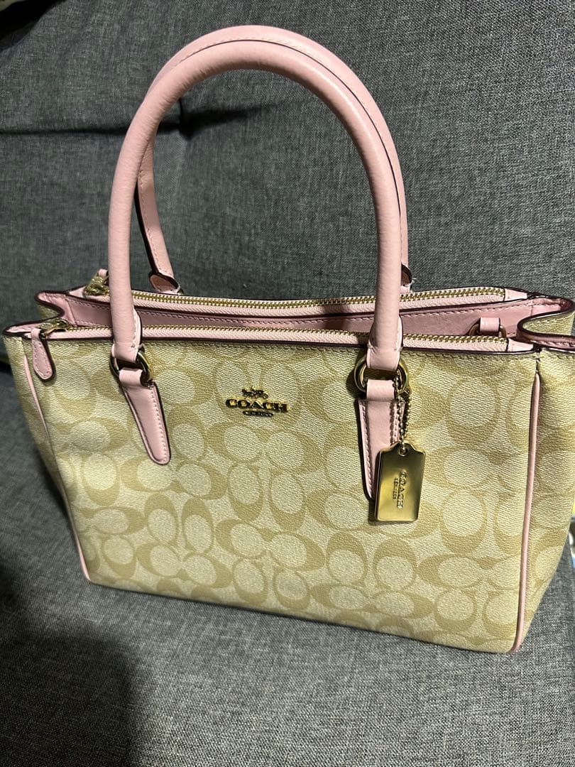 COACH ショルダーバッグ ベージュ ピンク 2WAY 美品