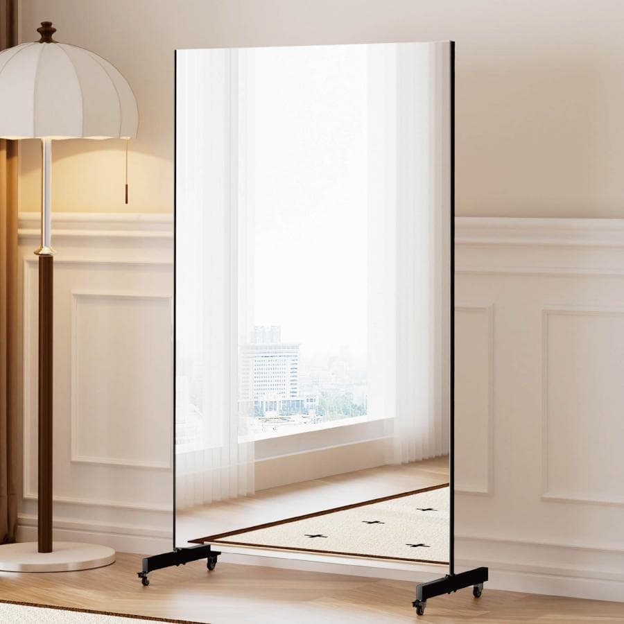 新品＊フィルムミラー 割れない鏡 全身鏡 幅100×高さ160cm キャスター付