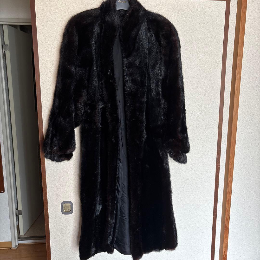 Y*♪様 ブラックミンクファー ロングコート フレアスリーブ