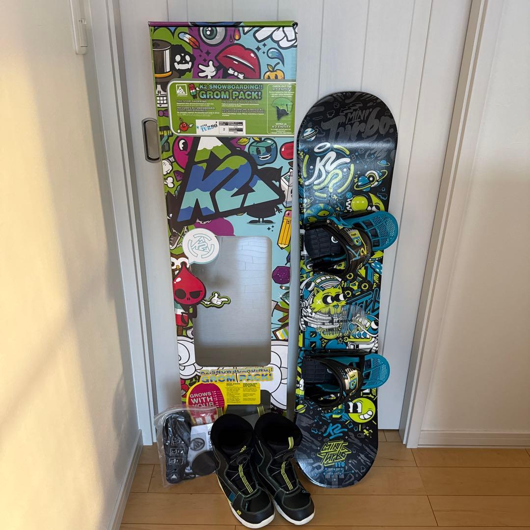 K2 MINI TURBO⭐︎スノーボード３点セット　110cm 20-22cm