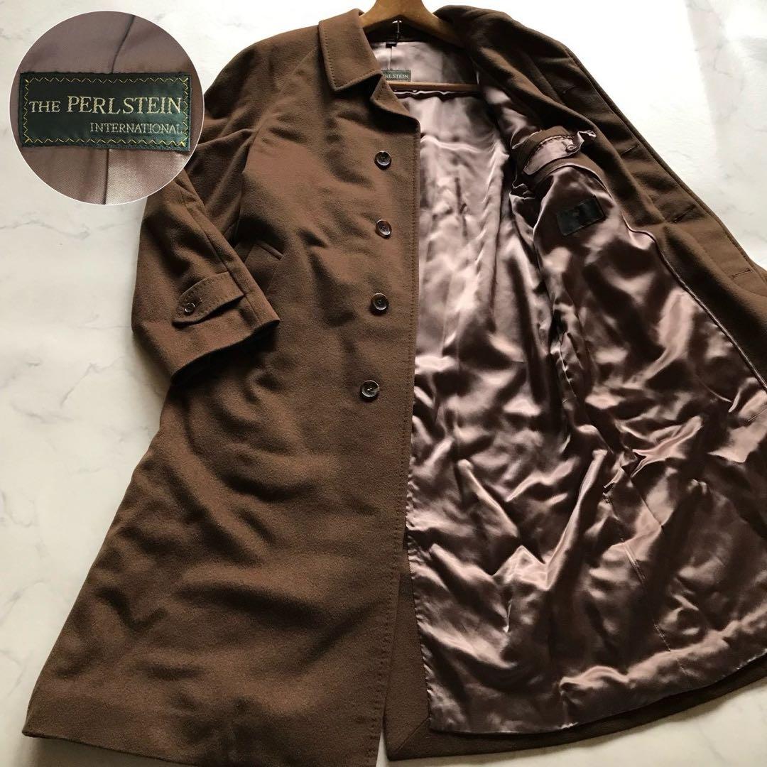 美品/定価20万/L位✨カシミヤ100% ロングコート キャメル 光沢感 日本製