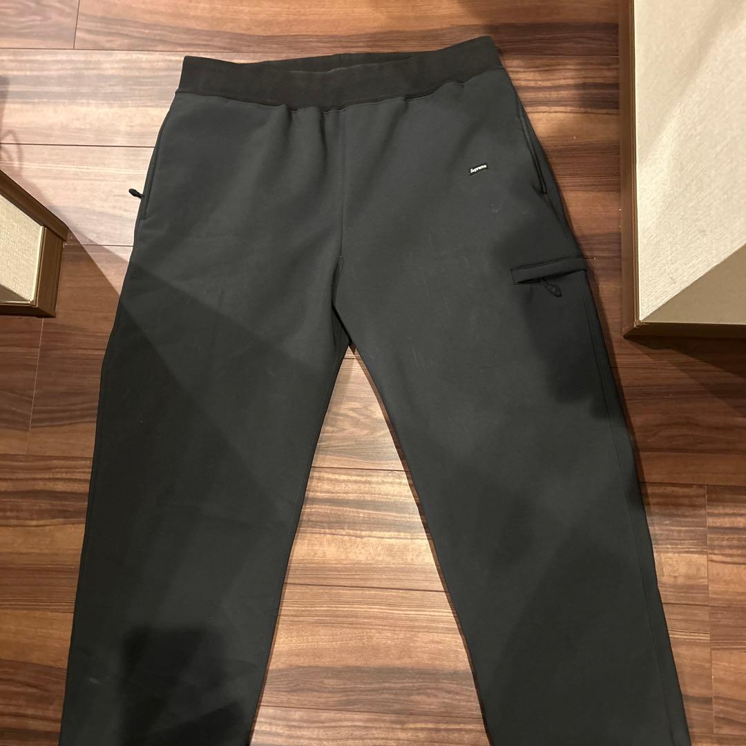 Supreme ブラック スウェットパンツ　ウィンドストッパー