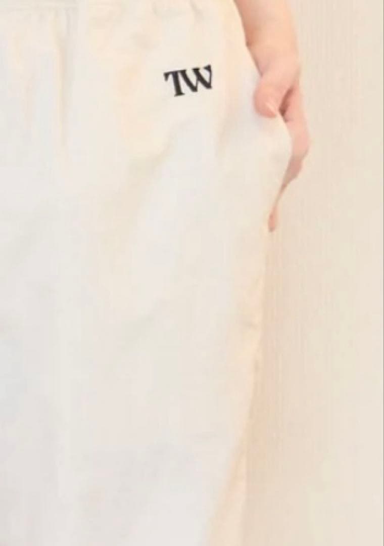 TW トゥ　unisex nylon pants ナイロンパンツ　アイボリー