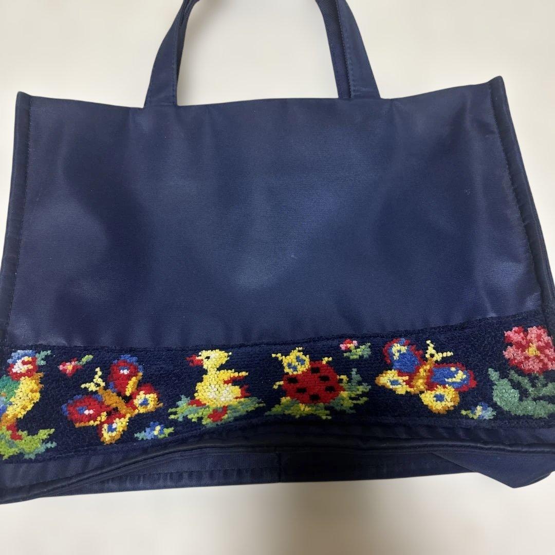 ネイビー トートバッグ　学校フェイラー