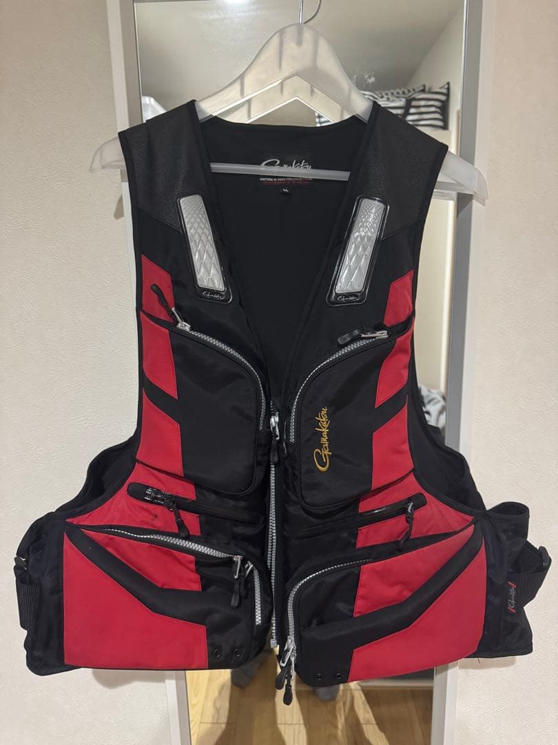 Gamakatsu ライフジャケット 黒/赤