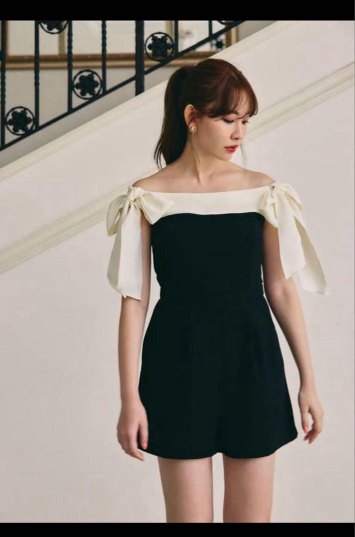 サロペット・オーバーオール・オールインワン Herlipto Two Tone Ribbon Romper S