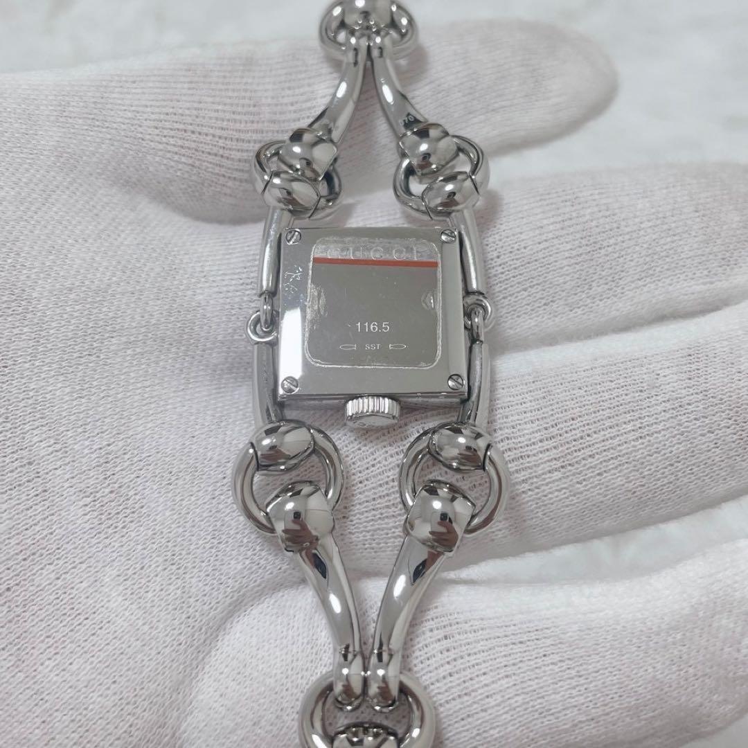 GUCCI グッチ シニョーリア シルバー スクエア腕時計 116.5 シェル