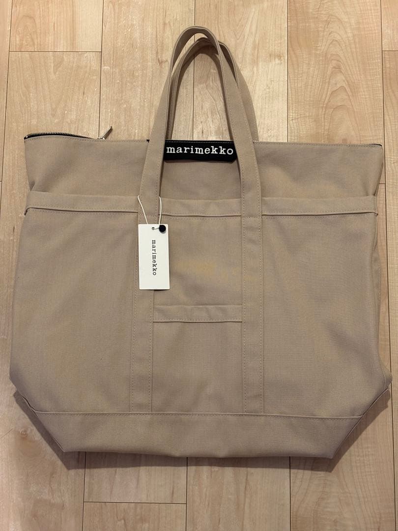 【新品】Marimekko マリメッコ ウーシ マツクリ トートバッグ　ベージュ