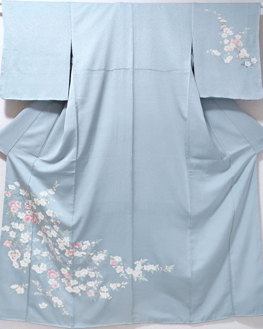 ❰6572❱ フルセット　訪問着　灰水色　袋帯　入学式　卒業式　三松シルクケア