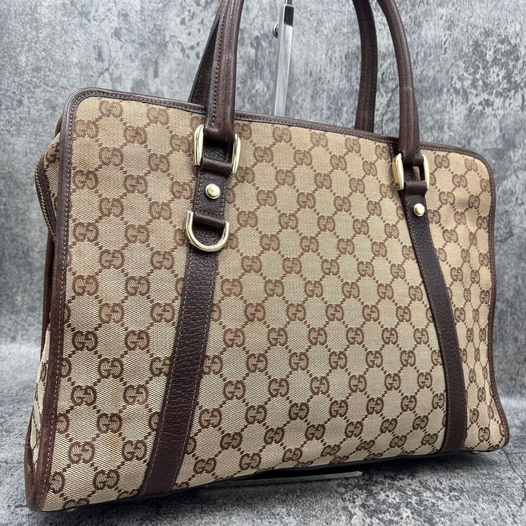 ✨美品✨GUCCI ビジネスバッグ トート GG キャンバス レザー ベージュ
