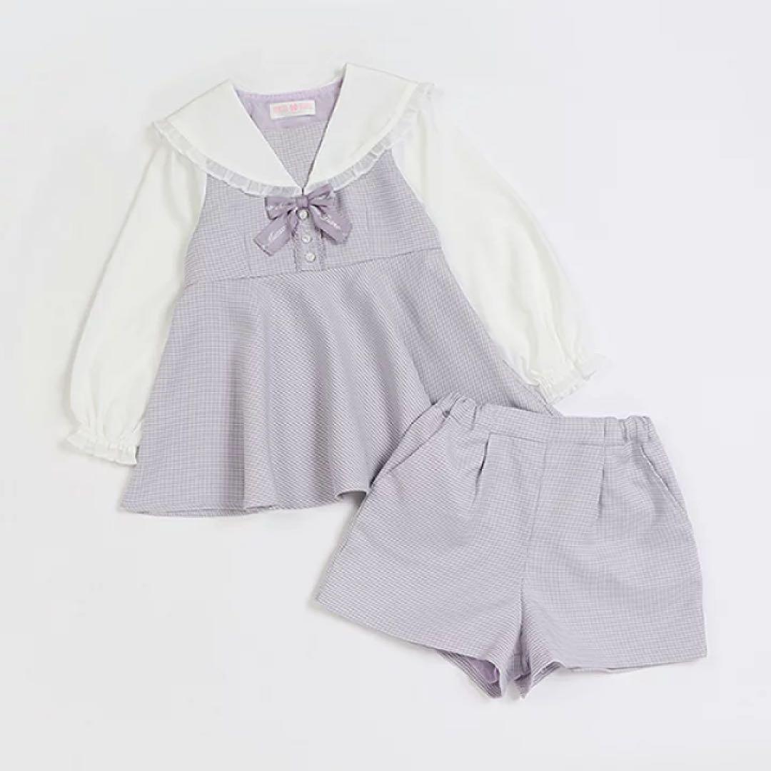 美品　メゾピアノ(mezzo piano) セーラーカラーチュニックセットアップ