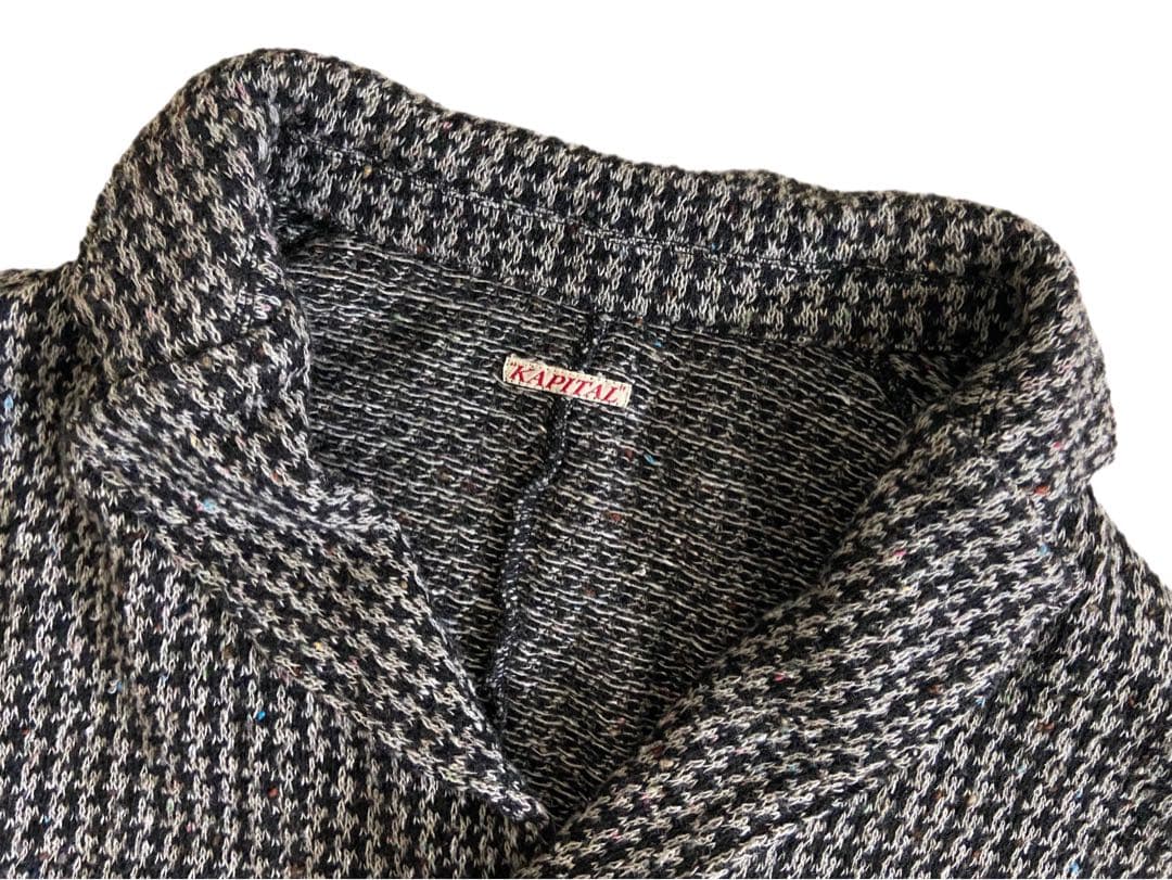 KAPITAL キャピタル ディアレザー パッチ 千鳥天竺 ドルマン ジャケット