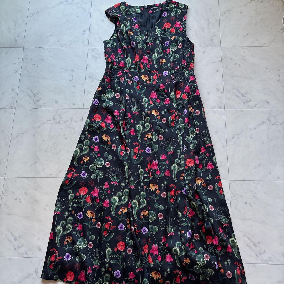 ダーマコレクション　ラッティ社　ボタニカル　ノースリーブワンピース　花柄