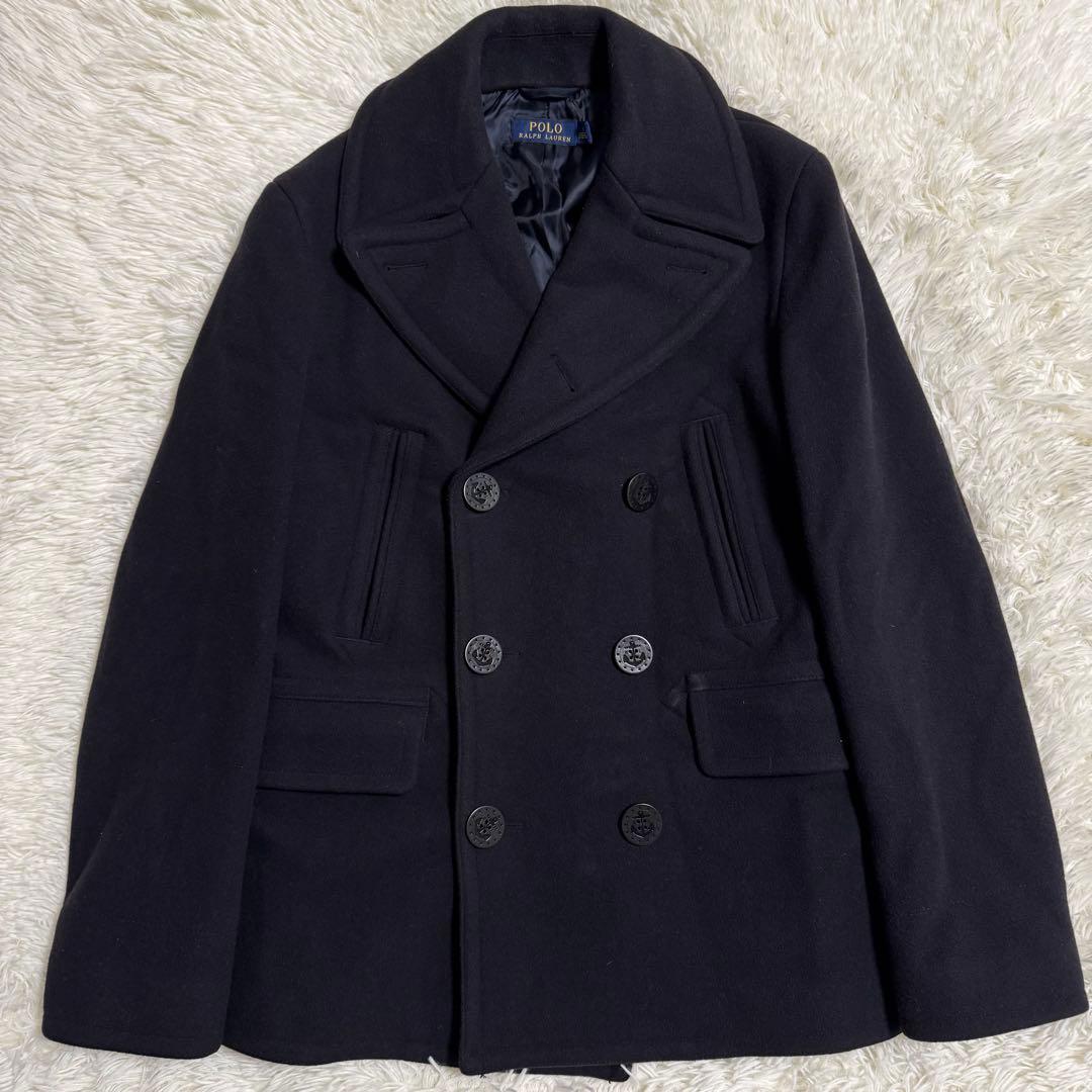 ポロラルフローレン ピーコート ウールコート いかりボタン Sサイズ ネイビー
