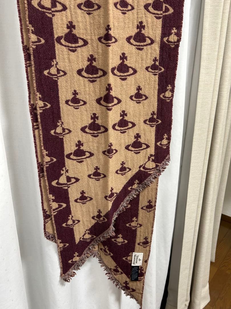 Vivienne Westwood マフラー ベージュ・ボルドー