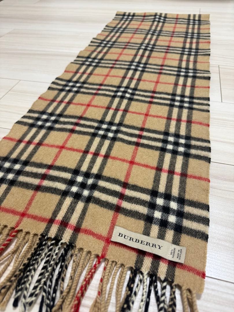 バーバリー　カシミア　マフラー　ベージュ　ストール