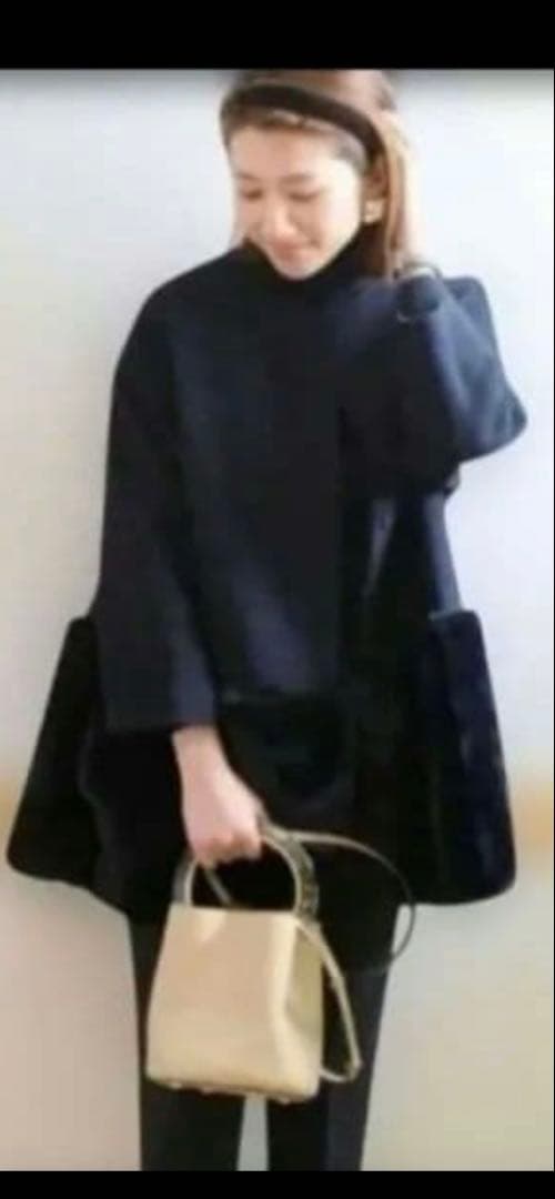 美品☆エムドットem. 裾ファーコート ブラック