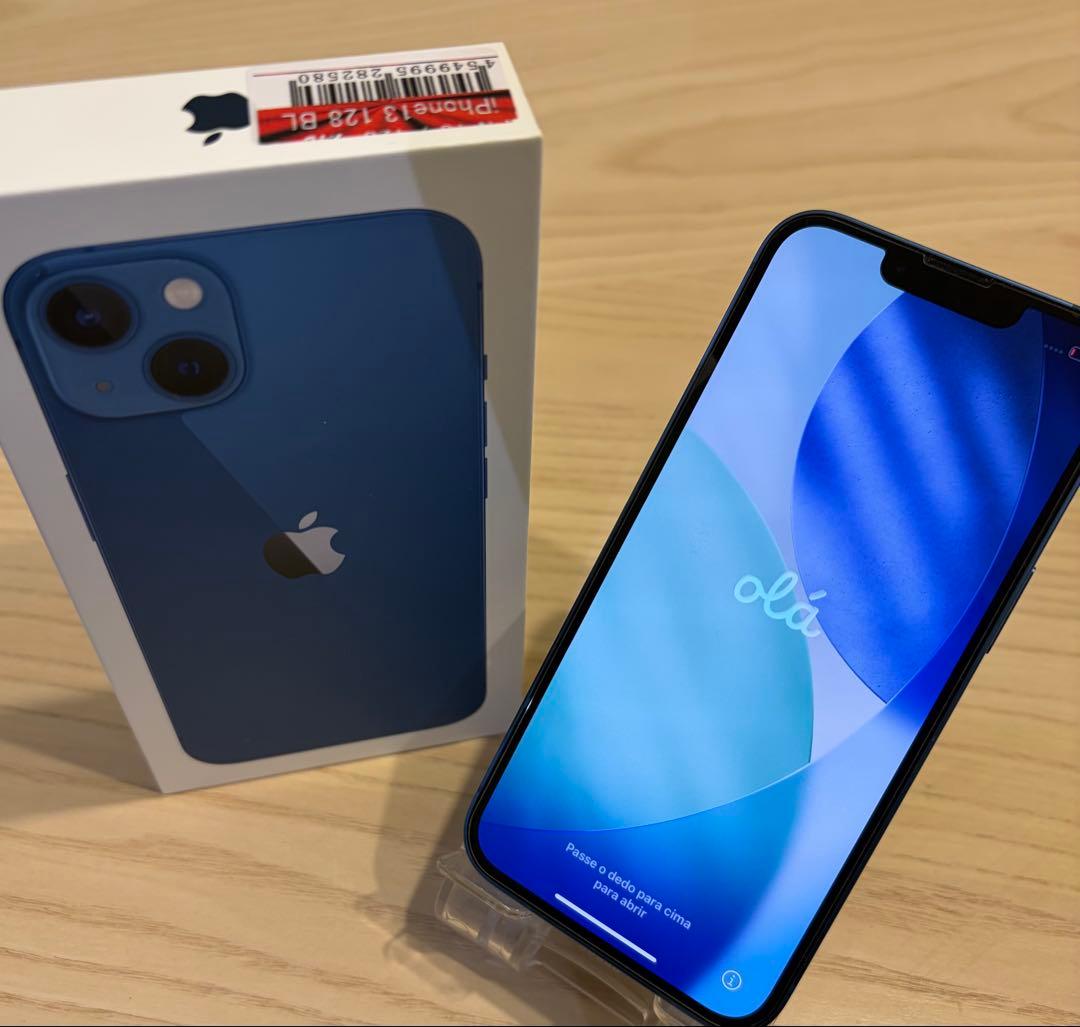 iPhone13 SIMフリー 128GB ブルー　箱、ケース等、付属品あり