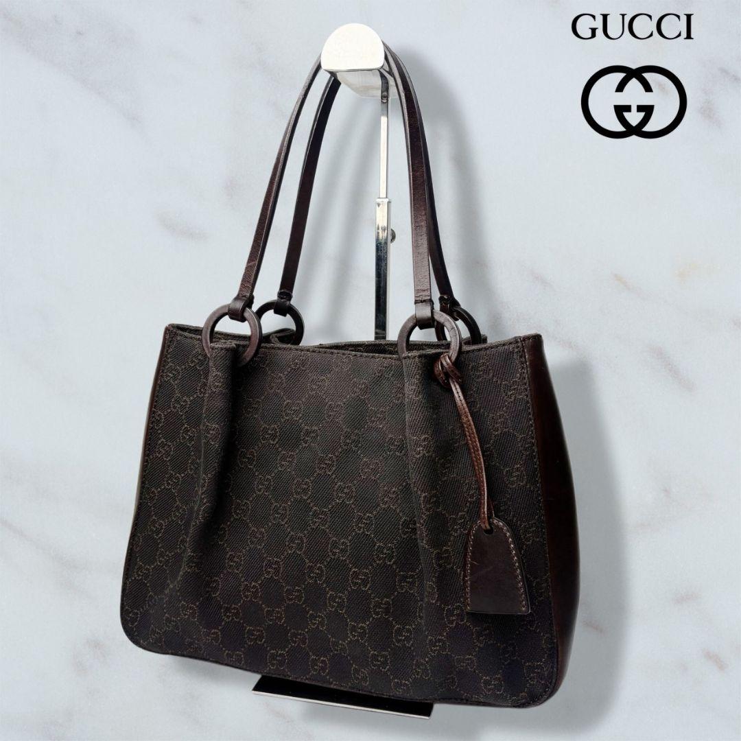 051 美品 GUCCI ハンドバッグ トートバッグ 肩掛け GG柄 n9