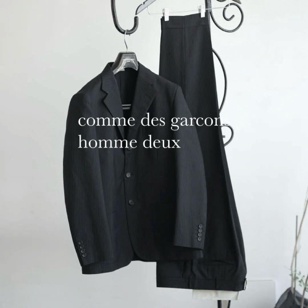 コムデギャルソン オムドゥ ブラック ストライプ セットアップ スーツ S