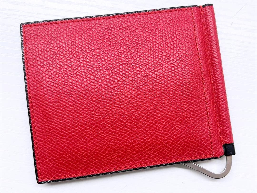 美品　VALEXTRA　ヴァレクストラ　グレインカーフスキン　マネークリップ