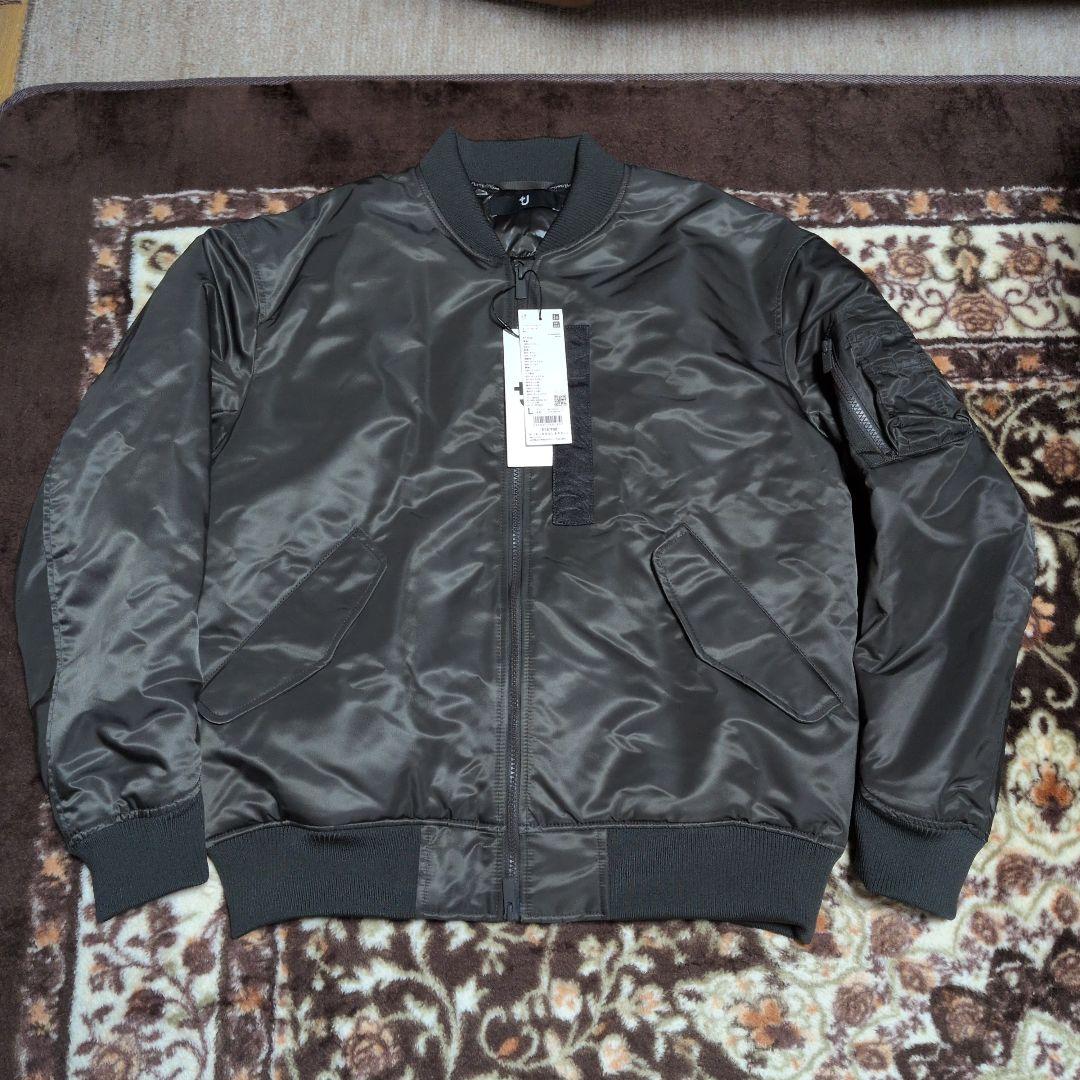 復刻版新品　ユニクロ+J ハイブリッドダウンオーバーサイズMA-1 グレー L