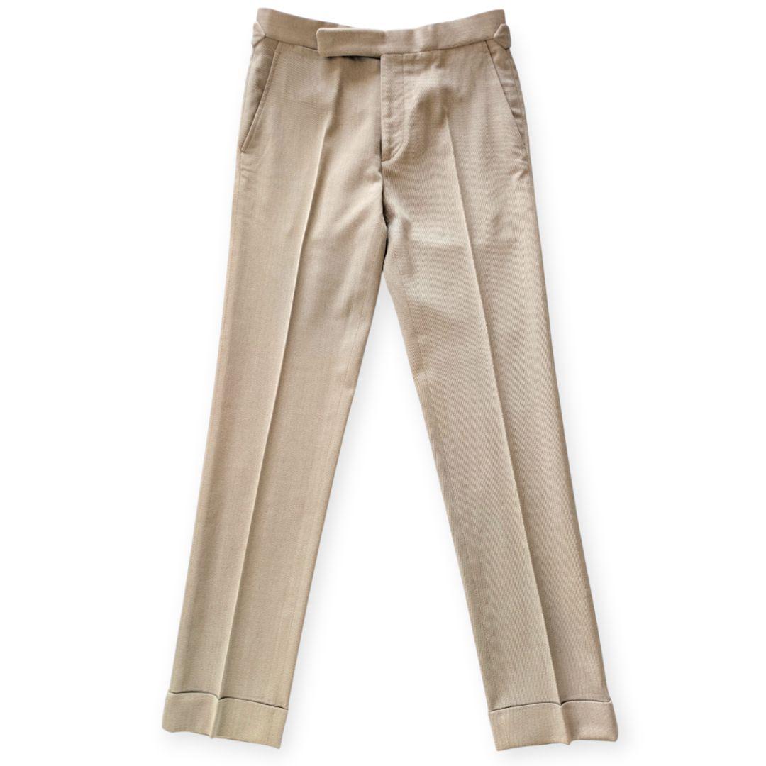 RALPH LAUREN PURPLE LABEL ベージュウールスラックス