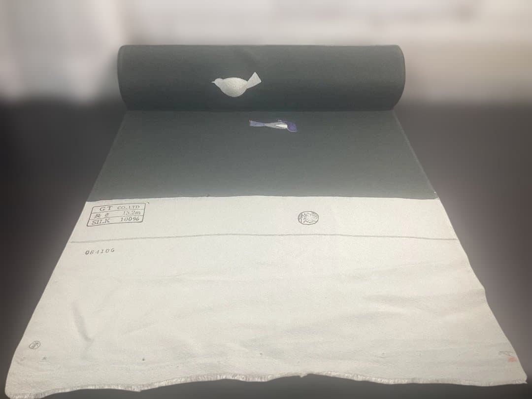 着物 反物 小鳥柄 長さ13.2m 絹100% 未使用品 982