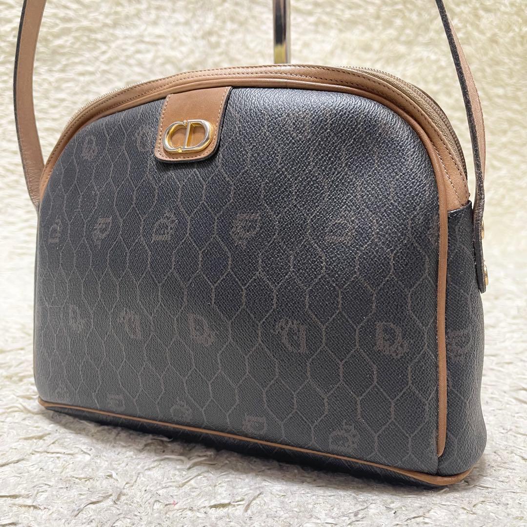 【良品】ディオール　ショルダーバッグ　レザー　PVC ハニカム　ゴールド金具