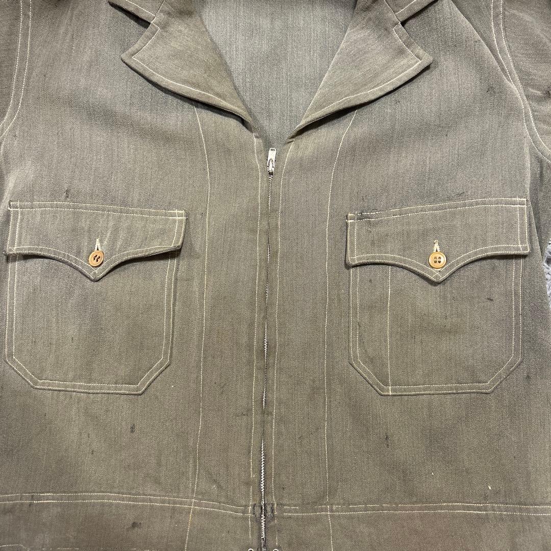 30s〜　ウィップコード　ジャケット　鳩目　グリーン　カーキ