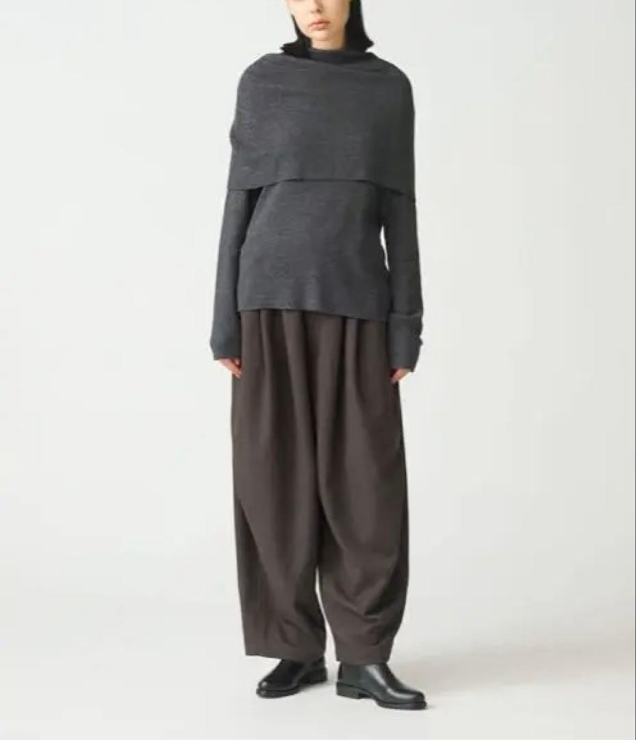 美品タグ付きmizuiro ind ワイドカーゴパンツチャコールグレー