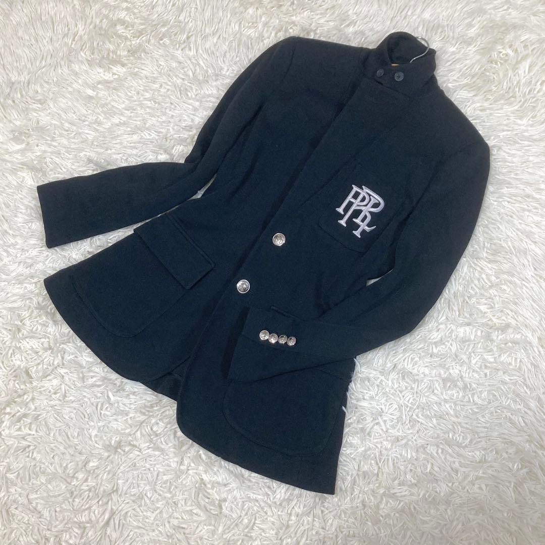 ポロラルフローレン　テーラードジャケット　PRLロゴ刺繍　エンブレム　現行　黒