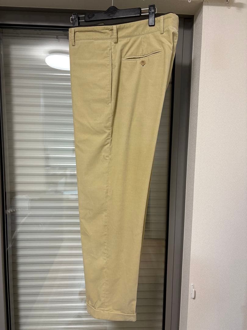 【HERMES】コーデュロイパンツ【レザーパイピング】