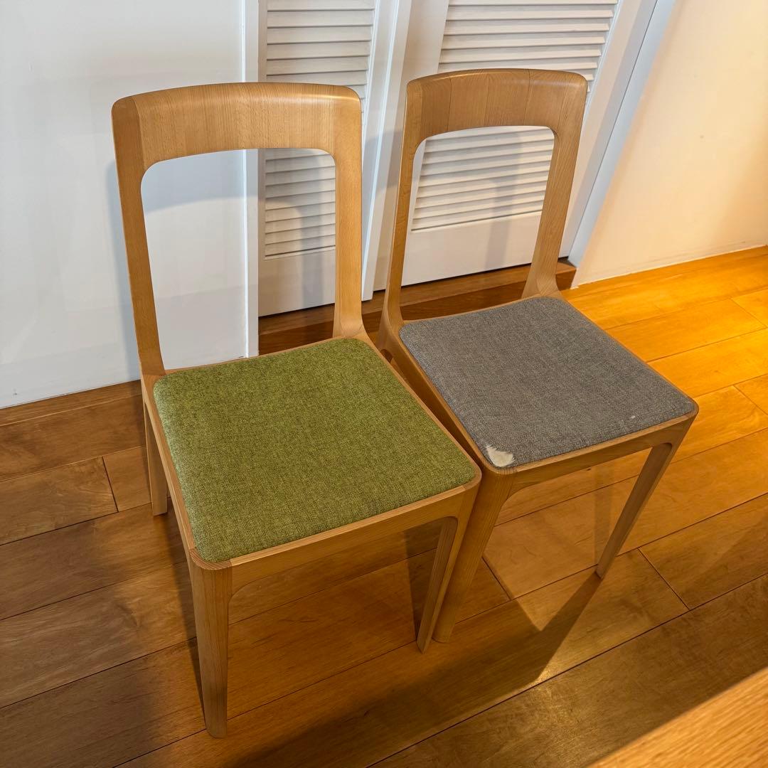 マルニ木工 ヒロシマ／木製ダイニングチェア 2脚セット