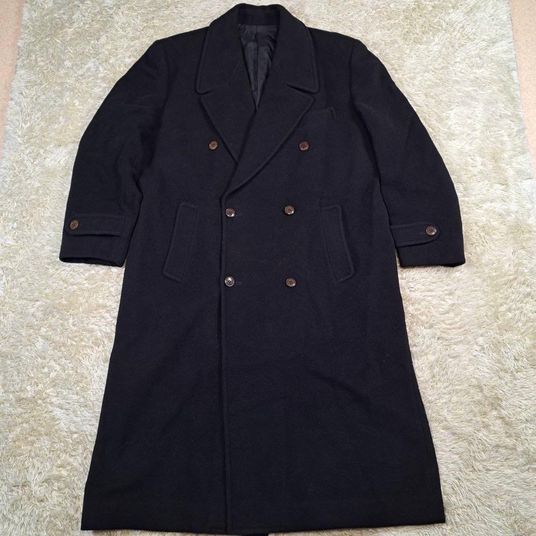 KENZO マキシ丈　着丈121cm　ロングコート　ヘリンボーン　黒