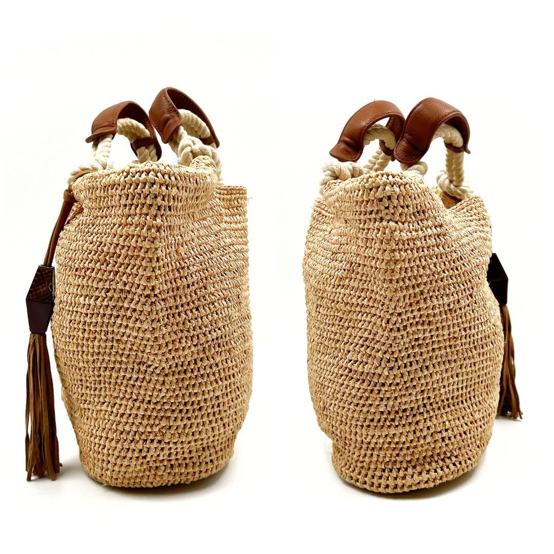 Helen Kaminski NIDA ハンドバッグ ラフィア ロープハンドル