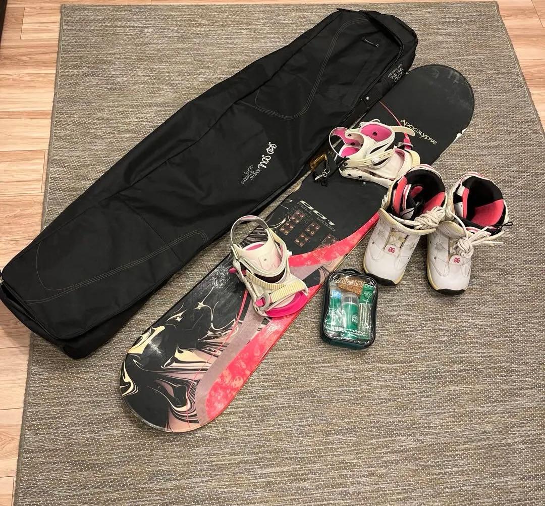 スノーボードセット　5点セット　板　ボード　ワックス　ブーツ　ビンディング