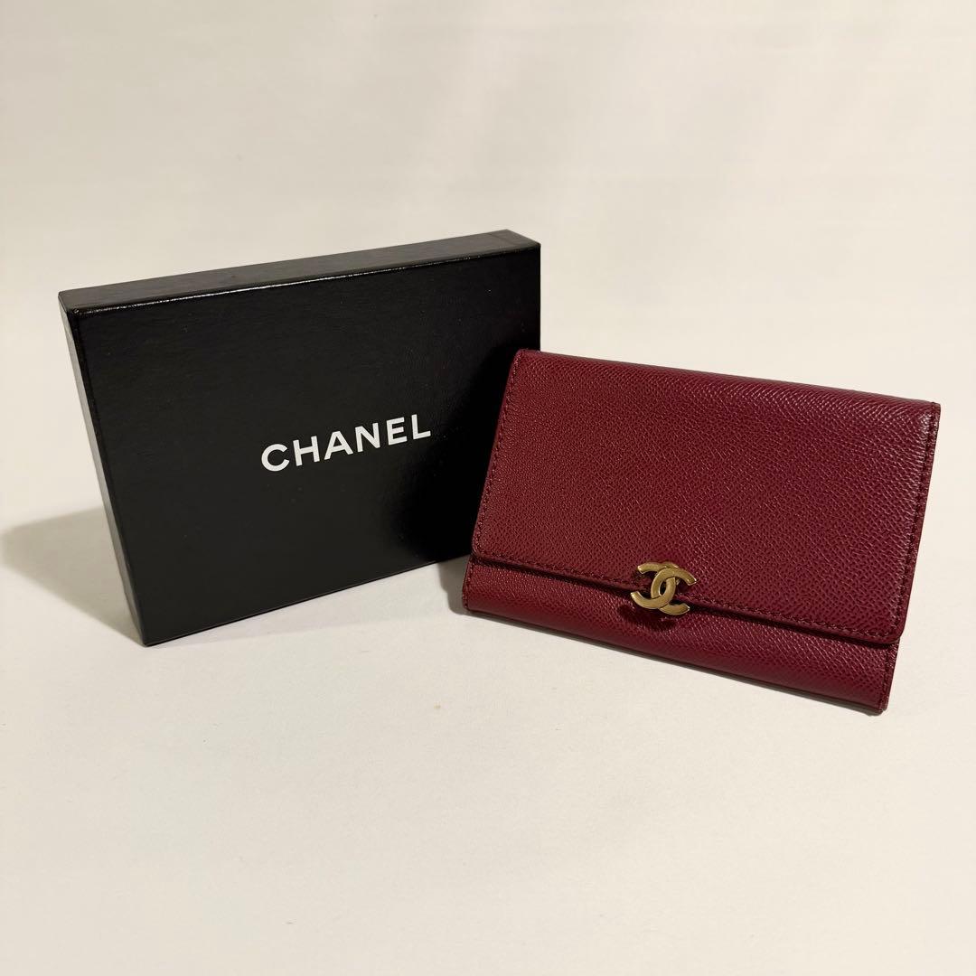 CHANEL シャネル ボルドー 二つ折り財布