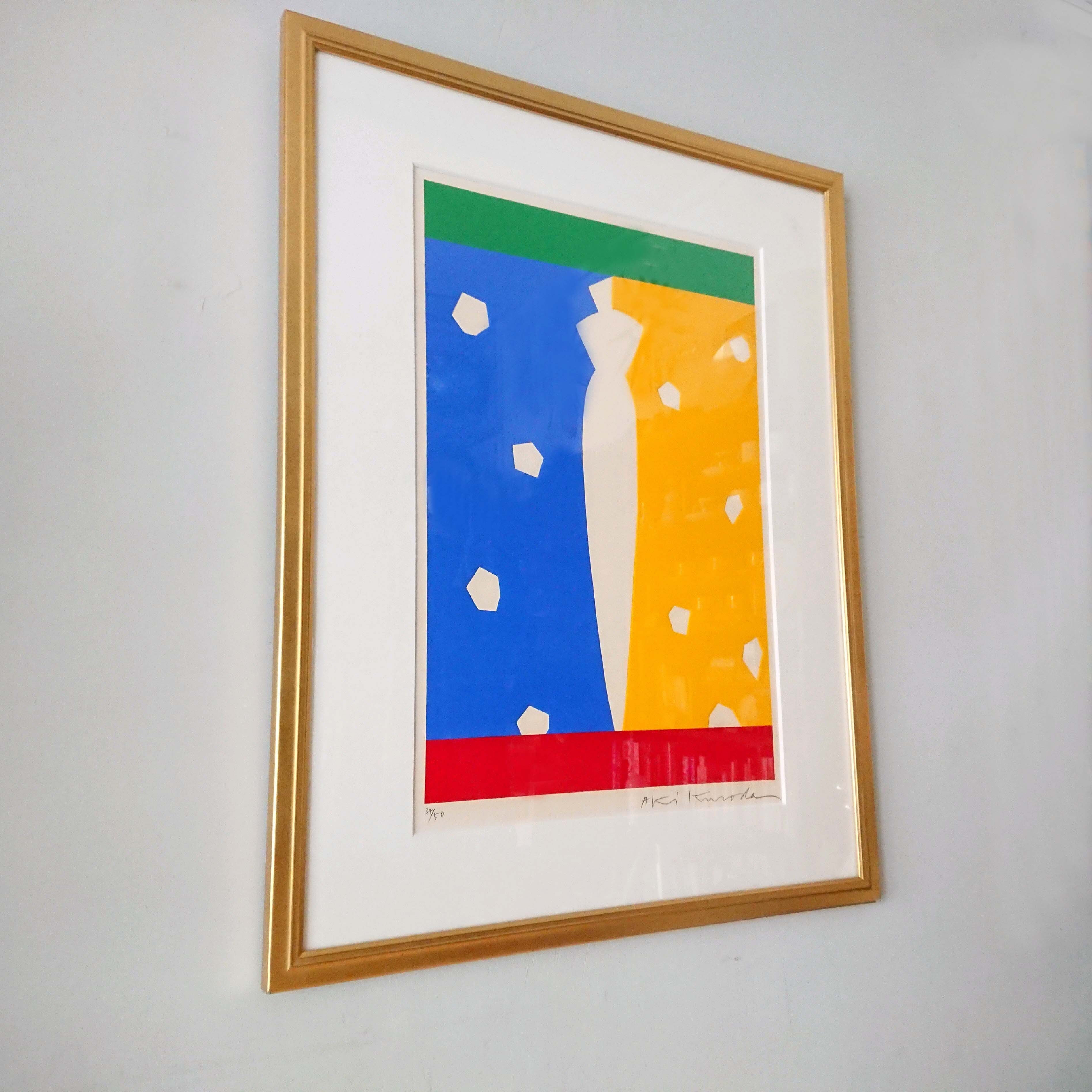 黒田アキ リトグラフ ed.34/50 直筆サイン 額装 71x90cm 現代アート