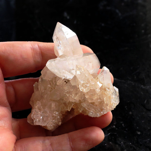 ヒマラヤ水晶 クラスター ピンク マニカラン産 70g N14 原石/鉱物 4月