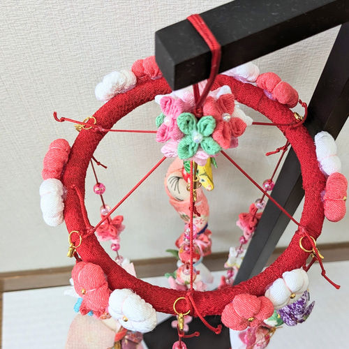 ちりめん細工の吊るし飾り お祝い 女の子の成長を願う✿つるし雛