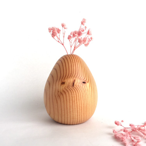 Creema限定☆一輪挿し 松 天然木（無垢材） 一輪挿し・花瓶・花器
