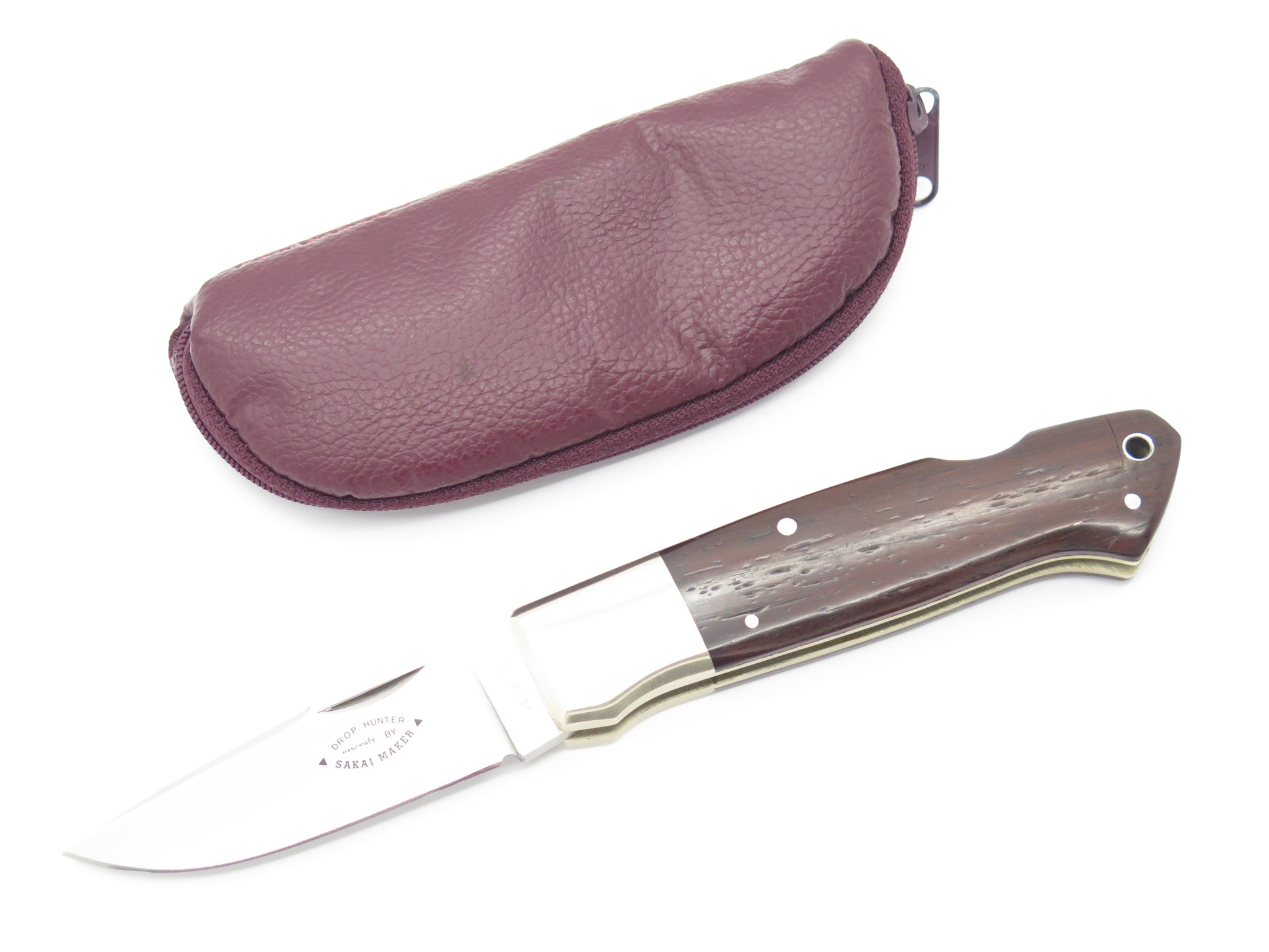 Vtg G. Sakai Custom ATS-34 Seki Japan Folding Drop Hunter Lockback