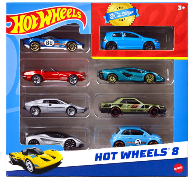Hot Wheels Set of 8 Basic Toy Cars & Trucks in 1:64 Scale | Mattel