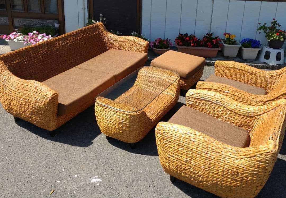 1人掛けソファ　バリ風 ウォーターヒヤシンス　バルコニー アジアン家具 ソファー 1人掛け ウォーターヒヤシンス ラタン バリ家具